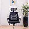 an Ergonomic Head Rest Office Chair, Stylish black mesh back swivel chair, Ergonomic black mesh back desk chair, Contemporary office chair with black mesh back , Sleek black mesh back office chair, Black mesh back modern office chair