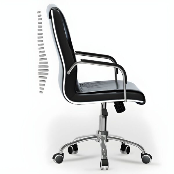 ergonomic, comfortable, adjustable, supportive, stylish, sleek, professional, versatile, durable, high-quality, executive, swivel base, padded seat, breathable upholstery, lumbar support, adjustable armrests, contemporary design, ergonomic comfort, smooth gliding casters, executive style, sleek lines, premium materials, ergonomic design, executive presence, office-ready, business-ready, meeting-ready, boardroom-ready, functional, efficient, productive, workspace essential, reliable, modern, ergonomic support, comfortable seating, versatile use.