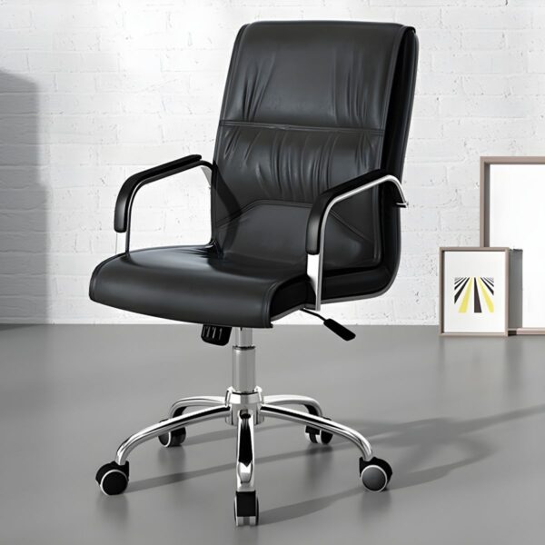 ergonomic, comfortable, adjustable, supportive, stylish, sleek, professional, versatile, durable, high-quality, executive, swivel base, padded seat, breathable upholstery, lumbar support, adjustable armrests, contemporary design, ergonomic comfort, smooth gliding casters, executive style, sleek lines, premium materials, ergonomic design, executive presence, office-ready, business-ready, meeting-ready, boardroom-ready, functional, efficient, productive, workspace essential, reliable, modern, ergonomic support, comfortable seating, versatile use.