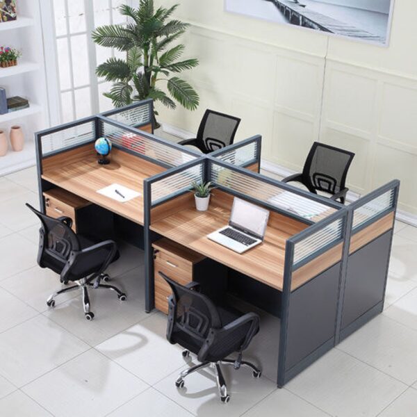 4-Way work station. New imported workspace with glass dividers