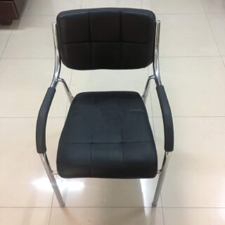 Office Training Chair Simple Training Chair Office Computer Chair Staff Training Chair Check Leather Educational Training Chair (Color: Black, Size: 20.5 x 20.9 x 32.7 inches (52 x 53 x 83 cm)