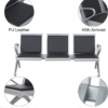 black 3 link Heavy duty padded bench, office furniture, office bench, waiting bench, visitor chair, office waiting bench, office chair, office seat ,black 3 link Heavy duty padded bench
