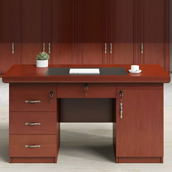 Introducing our 1.2 Meters Executive Office Desk, meticulously crafted to provide a perfect balance of style and functionality in executive workspaces. Designed with efficiency and sophistication in mind, this desk offers ample workspace while optimizing floor space in compact office environments. Crafted with precision engineering and premium materials, our executive desk ensures durability and reliability for sustained use. The 1.2-meter width provides enough room to accommodate essential work materials, empowering you to tackle tasks with efficiency and ease. Exuding timeless elegance, our desk's clean lines and refined aesthetics enhance the ambiance of any workspace. Its minimalist design and premium finishes create a sophisticated backdrop for executive professionalism and success, complementing the overall look and feel of your office environment. Despite its compact size, our executive desk is equipped with integrated features to enhance functionality and organization. From built-in storage options to cable management solutions, every detail is meticulously designed to maximize productivity and streamline workflows. Whether you're a corporate executive, entrepreneur, or remote worker, our 1.2 Meters Executive Office Desk offers the perfect blend of style and efficiency. Elevate your workspace, command respect, and inspire greatness with this prestigious desk that sets the standard for success. Key Features: Compact 1.2-meter width maximizes workspace in compact office environments Robust construction ensures durability and reliability Sleek design and refined aesthetics exude timeless elegance Integrated features enhance functionality and organization Ideal for executive offices, corporate settings, or home workstations Empower your professional journey with our 1.2 Meters Executive Office Desk and embrace a workspace that reflects your ambition and vision. Invest in excellence, command efficiency, and redefine success in your executive domain. Order now and elevate your workspace to unparalleled heights of achievement.