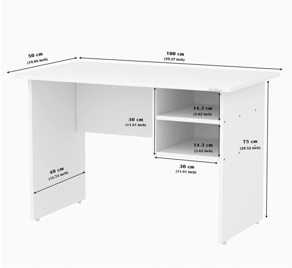 Anikaa Grady Engineered Wood Study Table, Writing Desk, Computer Desk, Study Desk, Office Desk, Small Office Table, Laptop Table with Drawer, Computer Table (White) (D.I.Y) Matte Finish