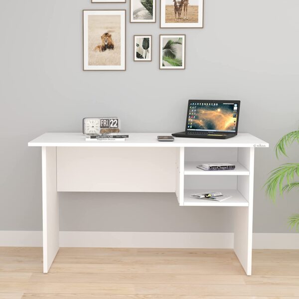 Anikaa Grady Engineered Wood Study Table, Writing Desk, Computer Desk, Study Desk, Office Desk, Small Office Table, Laptop Table with Drawer, Computer Table (White) (D.I.Y) Matte Finish