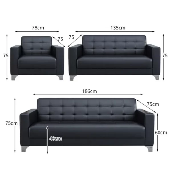 5-seater leather sofa