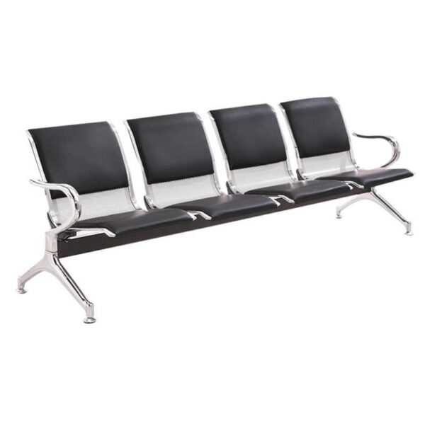 waiting-seat-4-seater-steel-mesh-grey-pvc-black-chrome-frame