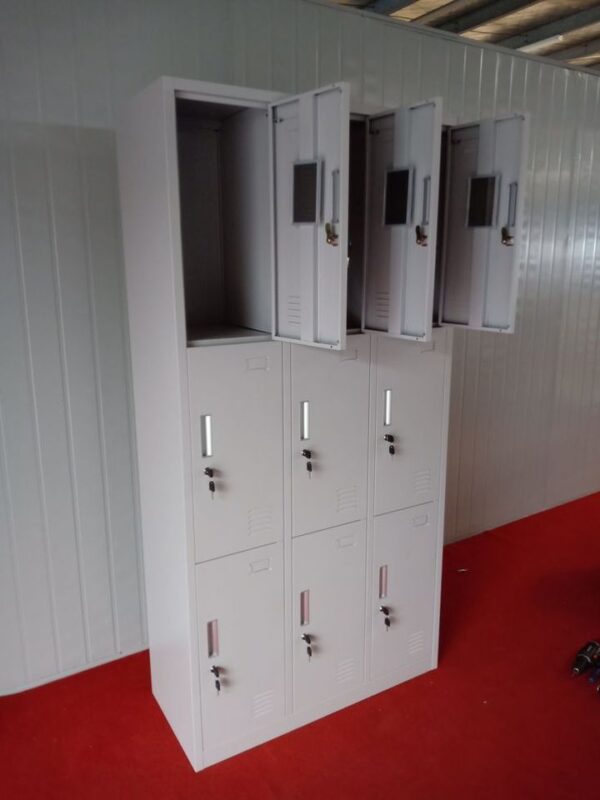 9-locker steel cabinet