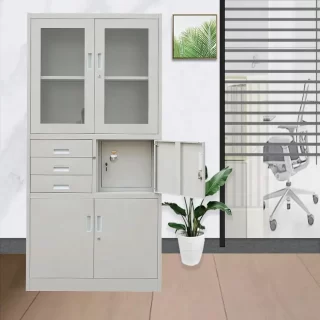 two door metallic safe cabinet