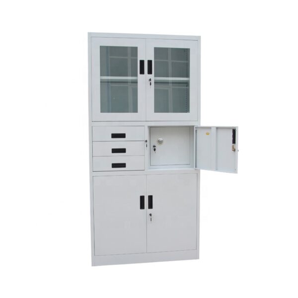 two door metallic safe cabinet