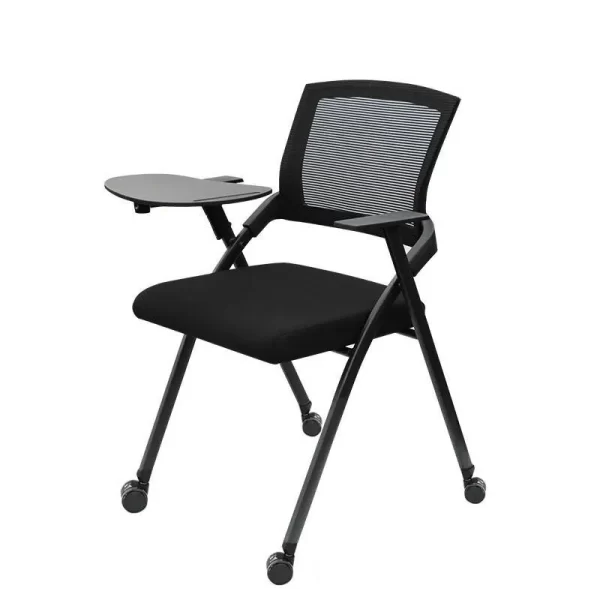 Conference Training Chair,Ergonomic Computer Chair Home Desk Chair Work Chair for Living Study Bedroom,Rolling Office Chair Mid-back Executive Chair with Writing Board and Armrest-B With A Writing Boa