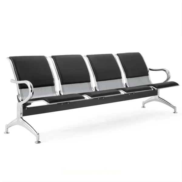 waiting-seat-4-seater-steel-mesh-grey-pvc-black-chrome-frame