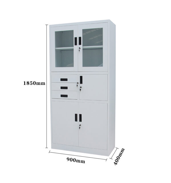 two door metallic safe cabinet