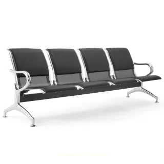 waiting-seat-4-seater-steel-mesh-grey-pvc-black-chrome-frame