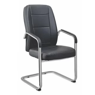 Metro Medium Back Workstation Black Leather Chair