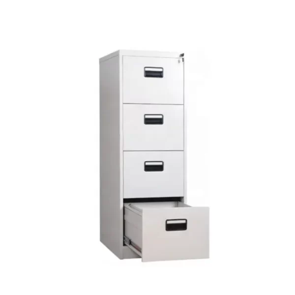 A 4 drawer contract filing cabinet in Grey designed for todays modern office environment offering excellent value for money. Fully welded carcass for strength and stability. 100% drawer extension with high sided easily glide drawers. 35kg drawer load capacity, lockable supplied with 2 keys. Accepts foolscap files.