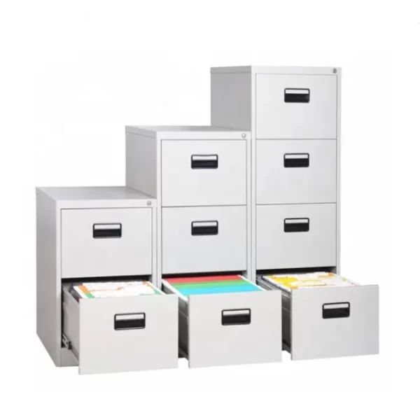 A 4 drawer contract filing cabinet in Grey designed for todays modern office environment offering excellent value for money. Fully welded carcass for strength and stability. 100% drawer extension with high sided easily glide drawers. 35kg drawer load capacity, lockable supplied with 2 keys. Accepts foolscap files.