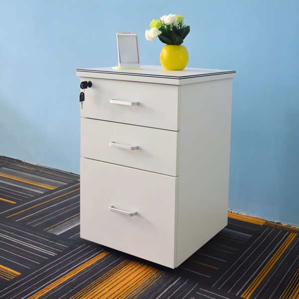 three drawers pedestal