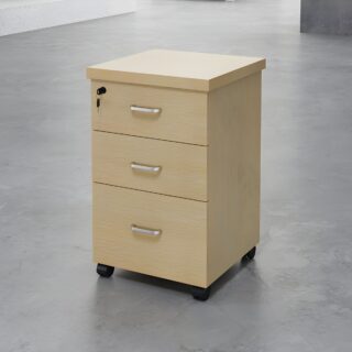 three drawers pedestal