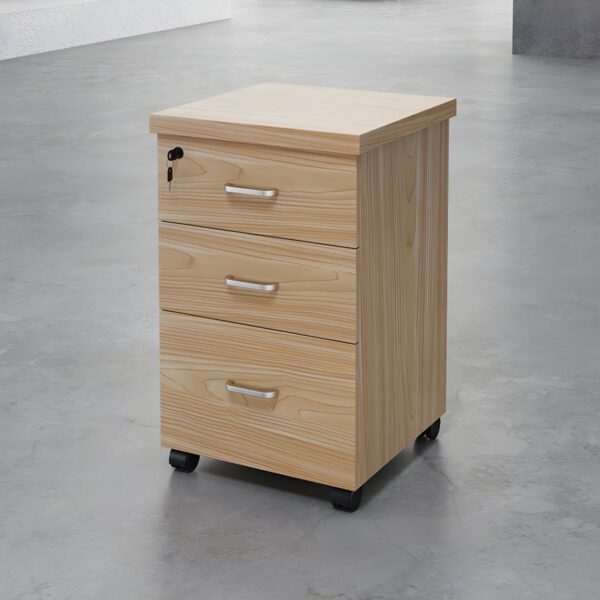 three drawers pedestal