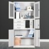 two door metallic cabinet with safe