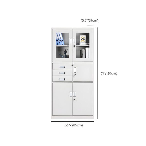 two door metallic cabinet with safe