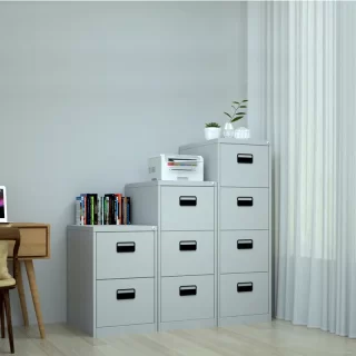 Perfect for most spaces, our 4-drawer filing cabinet comes in a classic black or white finish with its slim profile and spacious drawers, that will seamlessly blend in with any decor.