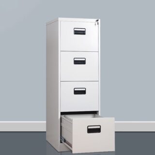 Introducing our 4-Drawers Office Filing Cabinet – a spacious and organized solution crafted to meet your office storage needs. Meticulously designed for efficiency, this premium filing cabinet seamlessly combines ample storage with a durable construction, providing a reliable addition to your workspace. The four drawers offer generous space for organizing documents, files, and office supplies, promoting a clutter-free and organized environment. Crafted from high-quality materials, this filing cabinet ensures durability, making it a reliable storage solution for years to come. The sleek and modern design of the cabinet adds a professional touch to your office, reflecting a commitment to both aesthetics and functionality. Whether placed in individual offices, meeting rooms, or collaborative spaces, it seamlessly integrates into different office settings. Designed for ease of use, the smooth gliding drawers make accessing and organizing your files a breeze. The neutral color and contemporary design contribute to a versatile and timeless look, ensuring the cabinet complements various office decor styles. Upgrade your office storage with the efficiency and style of our 4-Drawers Office Filing Cabinet. Make a statement about your dedication to organization and professionalism. Transform your office into a well-organized and visually appealing workspace with this premium filing solution.