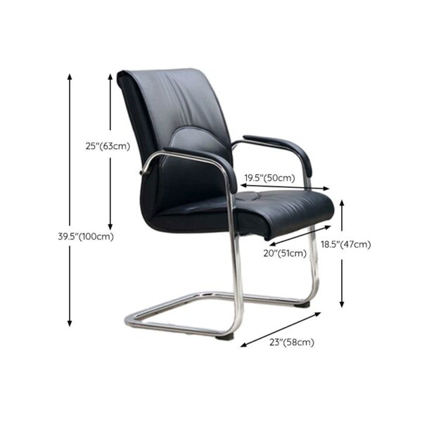 Elegant Ergonomic Leather Task Chair with Fixed Arms & High-Back for Office and Conference Room Use