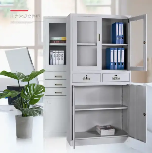 Best sellers office furniture designs, metallic two door office cabinets