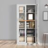 2 Door Full Glass Office Cabinet, office furniture, office cabinet, White 2 Door Full Glass Office Cabinet