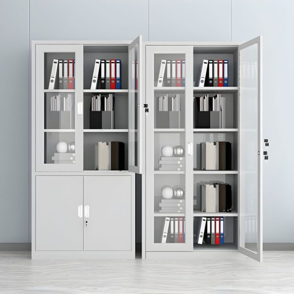 4-Door office metallic storage cabinet, Office storage, Metal construction, Business furniture, Sleek design, Contemporary office, Workspace organization, Professional storage, Durable cabinet, Office essentials, Secure storage, Modern office decor, Office upgrade, Business organization, Metallic finish, Office efficiency, Storage solution, Premium materials.