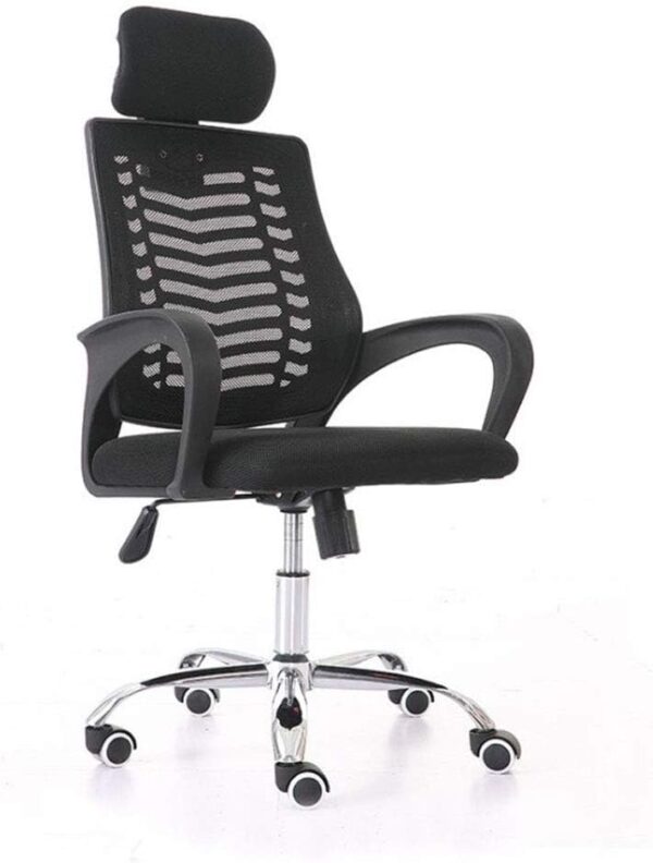 Office Chair Swivel Chair with Headrest and Armrests Mesh Seat 360 Degree Swivel Silent Caster Adjustable Seat Height Ergonomic Concept Durable Stable