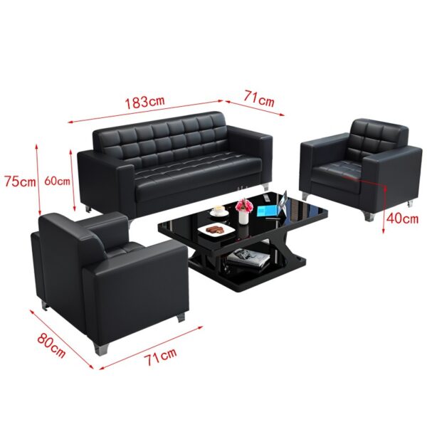 black 5 Seater Executive Office Sofa, office furniture, office chairs, office sofa, sofa set, office sofa set.