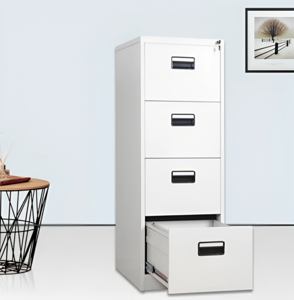 white 4 Drawer Office Filing cabinet, white 4 drawer storage cabinet, filing cabinet