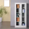 2 Door Full Glass Office Cabinet, office furniture, office cabinet, White 2 Door Full Glass Office Cabinet