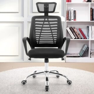 black Highback Headrest office Chair, office chairs,office furniture