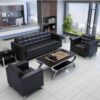 black 5 Seater Executive Office Sofa, office furniture, office chairs, office sofa, sofa set, office sofa set.