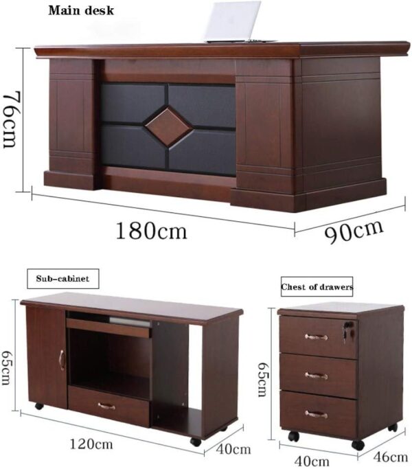 executive office table, 1.8 meters, spacious workspace, high-quality material, solid wood, engineered wood, metal, sophisticated design, elegant finish, integrated storage, drawers, cabinets, surface finish, wood veneer, laminate, glass top, leg design, stability, cable management, ergonomic, comfortable workspace, color options, brand, reputable, office furniture, reviews.