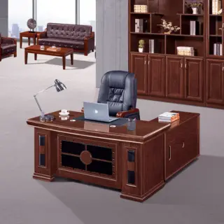executive office table, 1.8 meters, spacious workspace, high-quality material, solid wood, engineered wood, metal, sophisticated design, elegant finish, integrated storage, drawers, cabinets, surface finish, wood veneer, laminate, glass top, leg design, stability, cable management, ergonomic, comfortable workspace, color options, brand, reputable, office furniture, reviews.