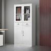 2-door half glass metallic cabinet, office storage, durable construction, secure locking mechanism, organizational solution, executive office furniture, professional appearance, high-quality materials, secure storage, office decor, filing cabinet, storage solution, contemporary design, sturdy construction, commercial use, office organization, functional design, efficient storage, office interior, industrial office furniture, metal cabinet, glass door cabinet, versatile storage, space-saving solution, office security, organizational efficiency, professional workspace, glass display cabinet.