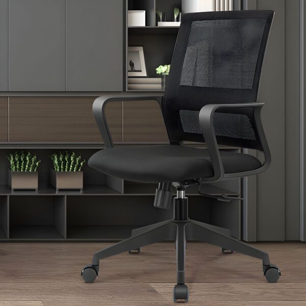 Mesh Swivel Office Seat, Mesh Office Chair, Swivel Desk Chair, Ergonomic Seating, Breathable Mesh Back, Comfortable Design, Adjustable Lumbar Support, 360-Degree Swivel, Smooth Rolling Casters, Sturdy Base, Modern Office Furniture, Sleek and Contemporary Aesthetic, Ideal for Home Offices or Corporate Settings, Supports Proper Posture, Promotes Air Circulation, Enhances Comfort During Long Hours of Sitting, Adjustable Height, Tilt Mechanism for Reclining, Armrests for Added Support, Easy Assembly, Durable Construction, Suitable for Various Body Types, Versatile and Practical, Enhances Office Productivity, Provides Comfortable Seating Solution, Improves Workspace Ergonomics, Stylish Addition to Any Office Environment, Mesh Office Seating, Office Chair with Mesh Back, Swivel Chair with Mesh, Ergonomic Mesh Office Chair, Breathable Office Chair, Mesh Swivel Desk Chair.