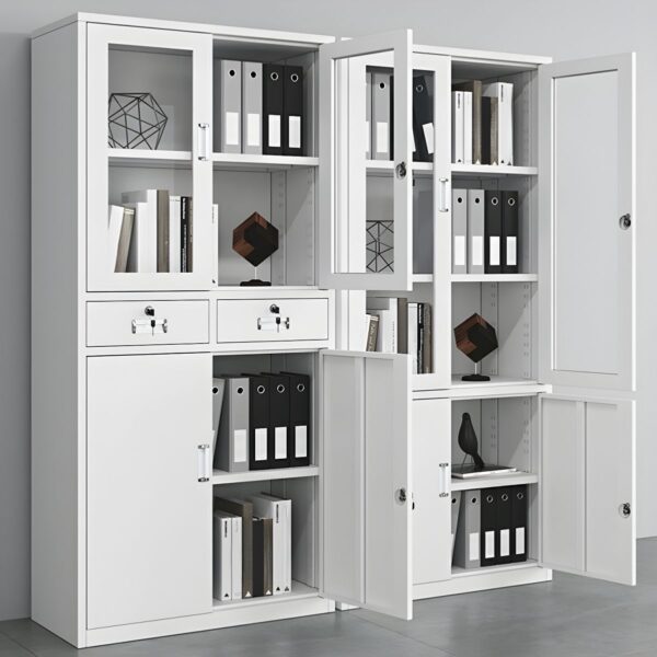 2-Door Metallic Office Cabinet, Office Storage Solution, Secure Lockable Cabinet, Durable Metal Construction, Vertical File Cabinet, Sturdy Handles, Ample Storage Capacity, Smooth Opening and Closing, Commercial Grade Filing Cabinet, Lock and Key Included, Neutral Color Finish, Space-saving Design, Contemporary Office Furniture, Professional Appearance, Ideal for Storing Documents and Supplies, Efficient Use of Space, Enhances Office Organization, Reliable File Security, Suitable for Home Office or Commercial Settings, Designed for Heavy Use, Long-lasting Durability, Provides Convenient Storage Solution, Modern Office Decor, Essential Office Furniture, Functional and Practical, Keeps Documents Organized and Accessible, Sleek and Modern Design, Enhances Office Efficiency, Ensures Confidentiality of Documents.