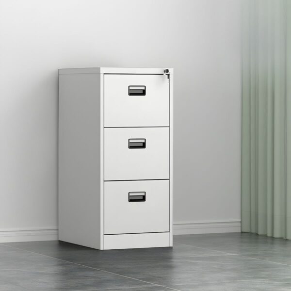 Three drawers metallic office cabinet, office furniture, storage cabinet, organizational furniture, metal cabinet, office storage, cabinet with drawers, office organization, document storage, office filing cabinet, office storage solution, filing drawers, office essentials, storage solution, office supplies, office accessory, file organization, metal filing cabinet, office filing system, three-drawer cabinet, office filing storage, metallic filing cabinet, durable office cabinet, commercial-grade office cabinet, high-quality office cabinet, modern office cabinet, sleek office cabinet, spacious office cabinet, versatile office cabinet, stylish office cabinet, office cabinet with locks, secure office cabinet, organizational office cabinet, office cabinet for documents, efficient office storage, professional office furniture, ergonomic office cabinet, office cabinet for supplies, office cabinet with metal drawers, office cabinet for files, premium office cabinet, contemporary office cabinet, functional office cabinet, office furniture with drawers, office cabinet with handles, heavy-duty office cabinet, office cabinet with wheels.