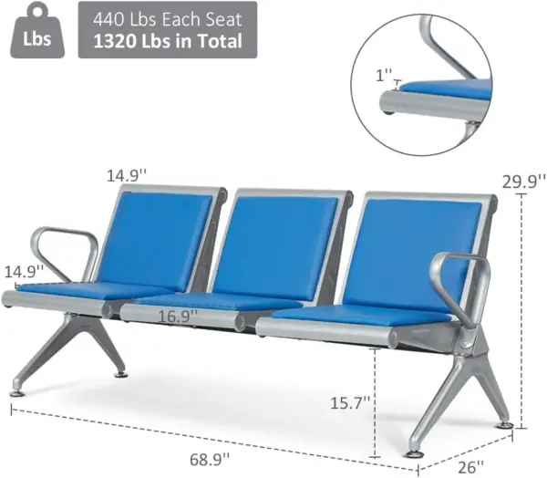 Three-Seater Hospital Benches, Waiting Area Seating, Hospital Furniture, Commercial Grade, Durable Construction, Three-Seat Capacity, Comfortable Design, Easy to Clean, Ergonomic Support, Sturdy Frame, Patient Waiting Area, Reception Seating, Medical Facility Furniture, Heavy Duty, Healthcare Environment, Anti-Microbial Surface, Long-lasting Materials, Easy Maintenance, Visitor Seating, Public Area Benches, High-Traffic Spaces, Supportive Backrests, Neutral Color Options, Space-saving Design, Minimalist Aesthetic, Efficient Use of Space, Waiting Room Comfort, Institutional Furniture, Patient Comfort, Contemporary Design, Hospital Waiting Room Essentials, Reliable and Safe, Institutional Seating, Healthcare Facility Furnishings, Practical and Functional, Patient-Focused Design, Hospital Reception Area, Clean and Hygienic, Comfortable Waiting Experience.