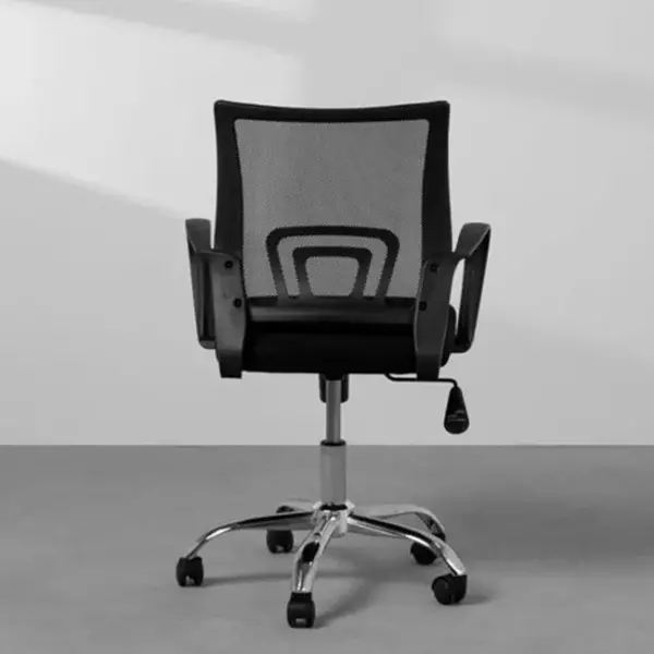 Clerical mesh office chair, ergonomic, comfortable, supportive, breathable, mesh back, adjustable lumbar support, padded seat, cushioned armrests, swivel base, smooth-rolling casters, modern design, sleek, contemporary, professional, workspace, office chair, clerical chair, task chair, productivity, focus, concentration, ergonomic design, adjustable height, tilt mechanism, lumbar support, breathable mesh, comfortable seating, durable construction, sturdy frame, lightweight, mobility, office environment, ergonomic seating, efficient, versatile, ergonomic features, office furniture, clerical environment, ergonomic comfort, mesh office chair, clerical seating, professional environment, office productivity, ergonomic support.