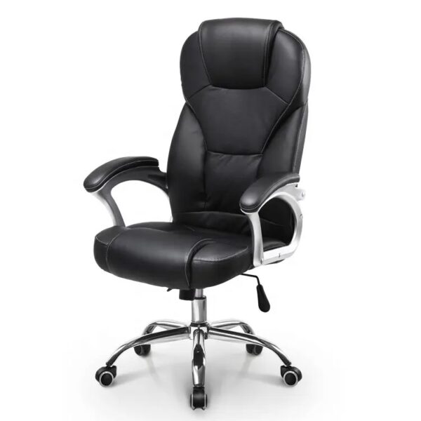 High back executive office chair, ergonomic design, premium upholstery, comfortable seating, adjustable features, lumbar support, padded armrests, executive style, professional appearance, swivel base, durable construction, executive comfort, stylish design, office furniture, executive seating, high-back chair, task chair, comfort-focused, office ergonomics, reliable support, ergonomic features, ergonomic seating, comfortable seating, executive furniture, executive workspace, productive workspace.