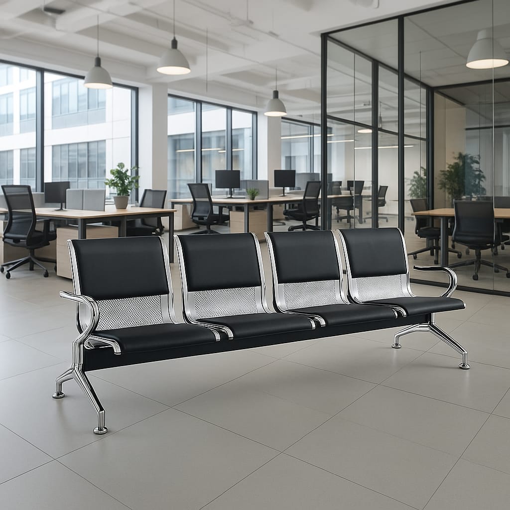 4 Link Office Reception Waiting Bench - Image 4
