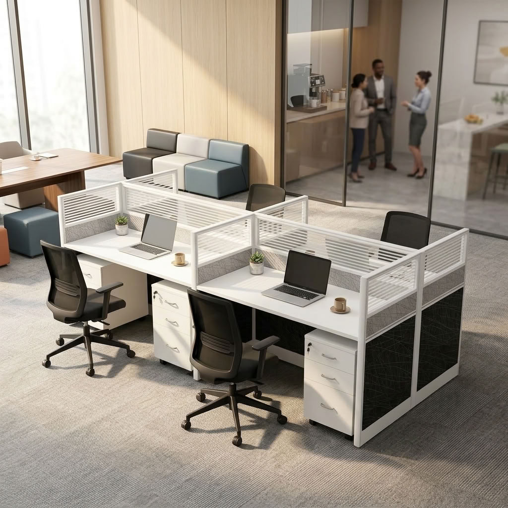 4-Way Modular Office Workstations + Drawers - Image 16